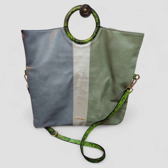 NWOT DukiDaso Green, Gray & Gold Tote - Picture 1 of 4